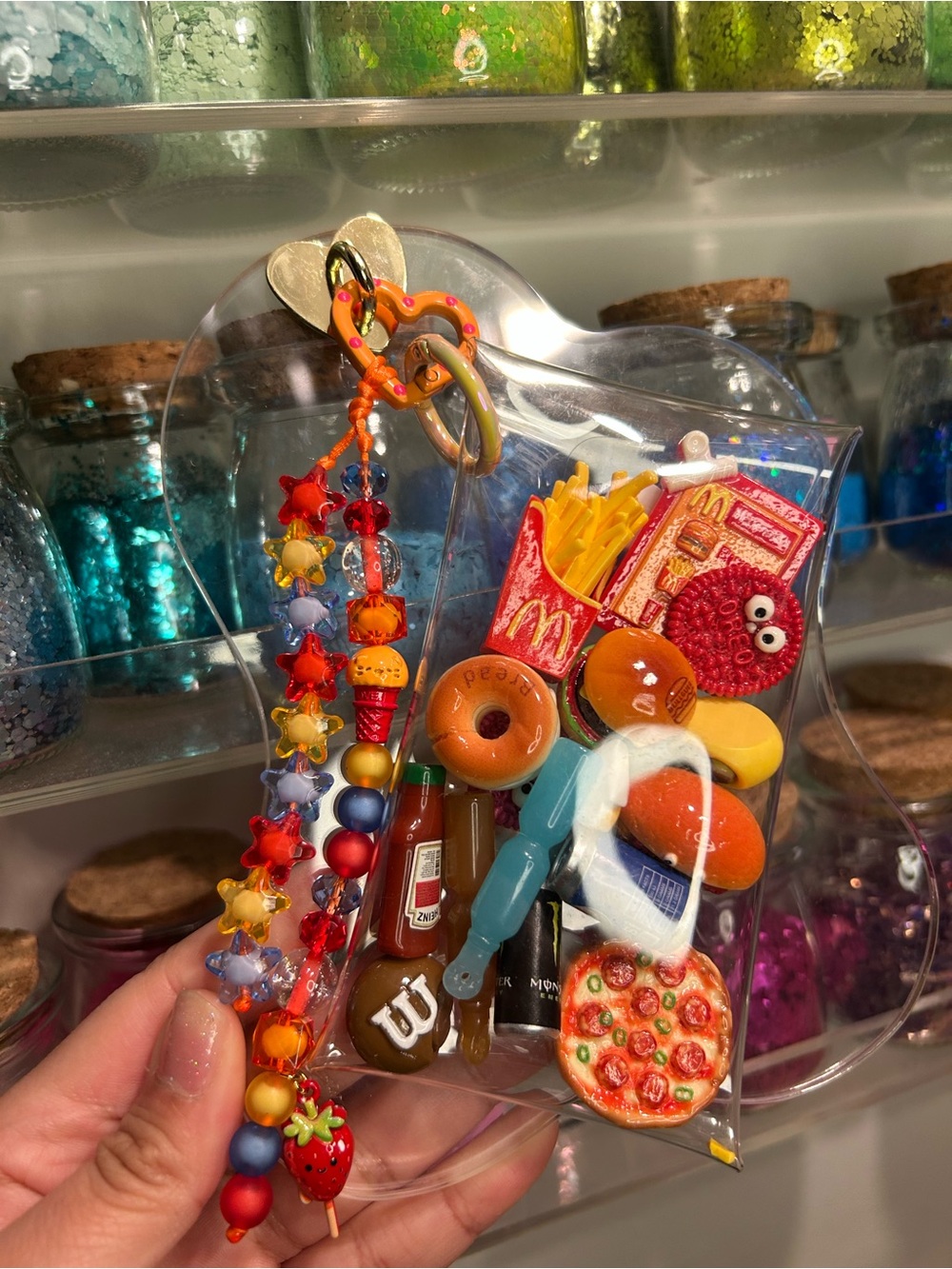 Clear charm pouch